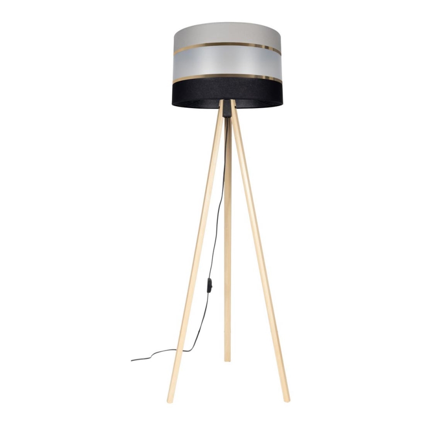 Stojacia lampa CORAL 1xE27/60W/230V béžová/čierna/šedá/zlatá