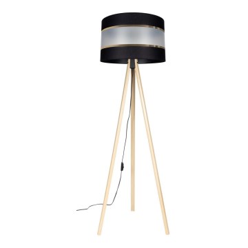 Stojacia lampa CORAL 1xE27/60W/230V béžová/čierna/zlatá