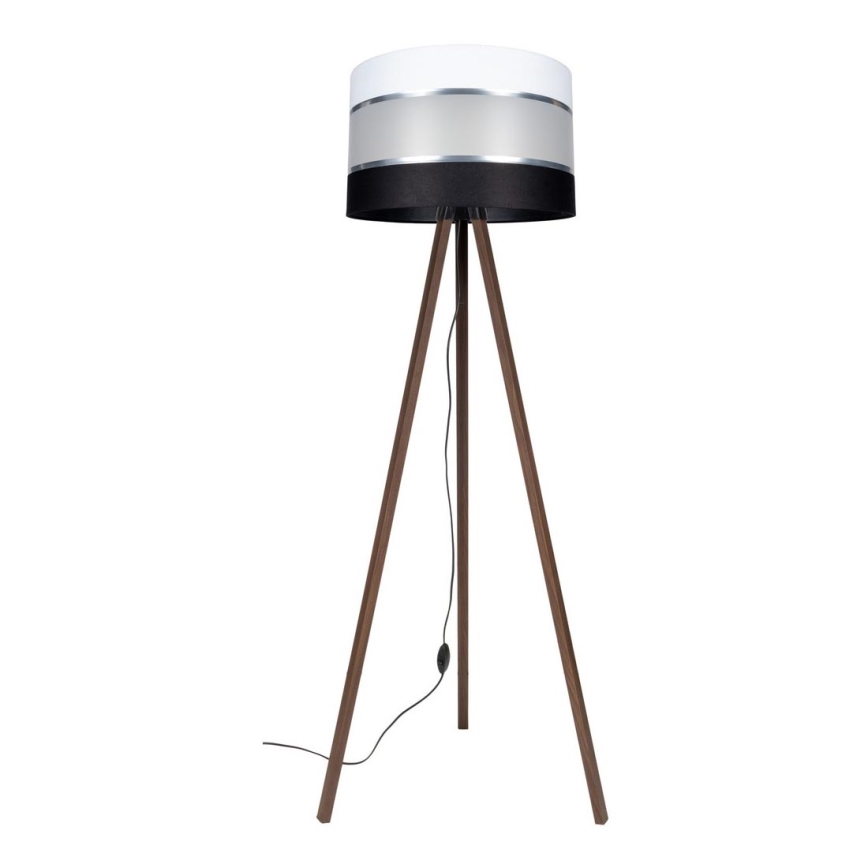 Stojacia lampa CORAL 1xE27/60W/230V hnedá/čierna/biela/matný chróm