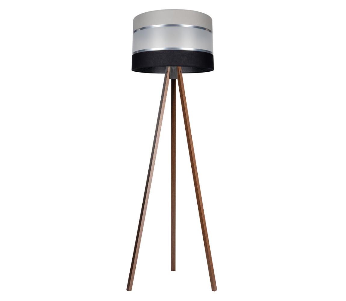  Stojacia lampa CORAL 1xE27/60W/230V hnedá/čierna/šedá/chróm 