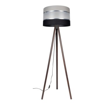 Stojacia lampa CORAL 1xE27/60W/230V hnedá/čierna/šedá/matný chróm