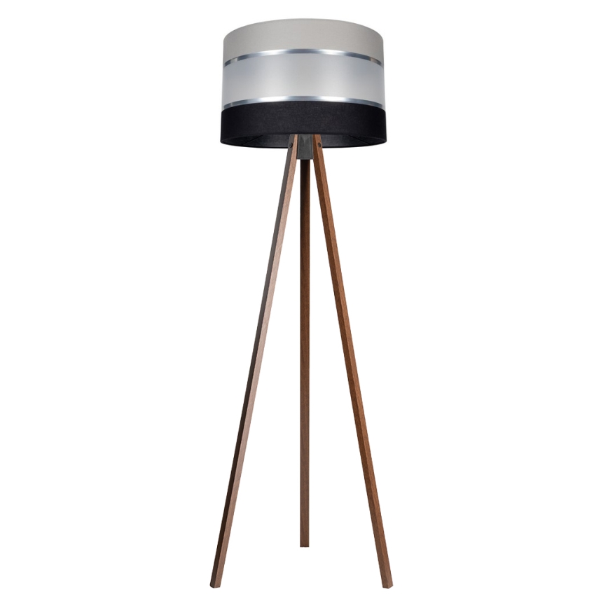 Stojacia lampa CORAL 1xE27/60W/230V hnedá/čierna/šedá/matný chróm