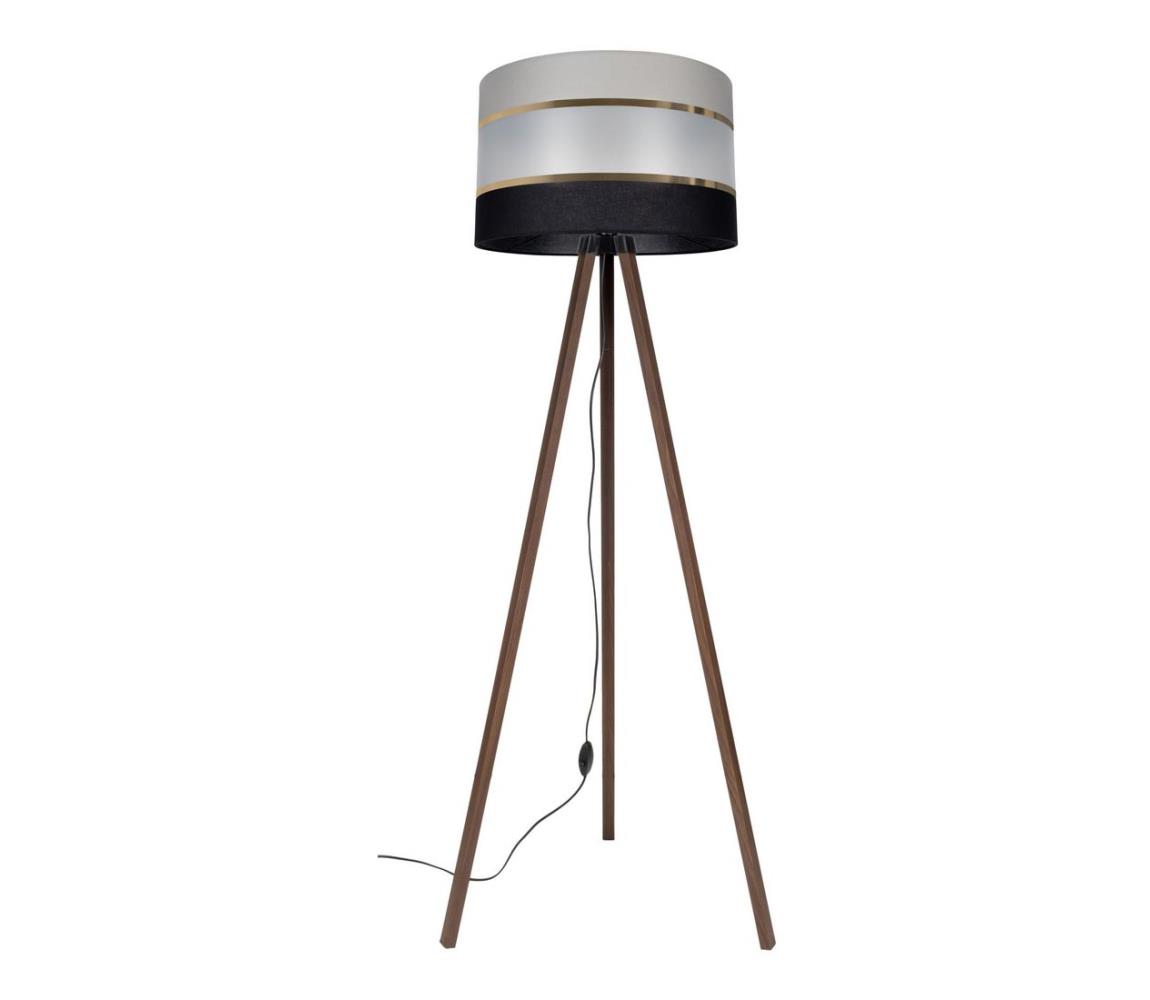  Stojacia lampa CORAL 1xE27/60W/230V hnedá/čierna/šedá/zlatá 