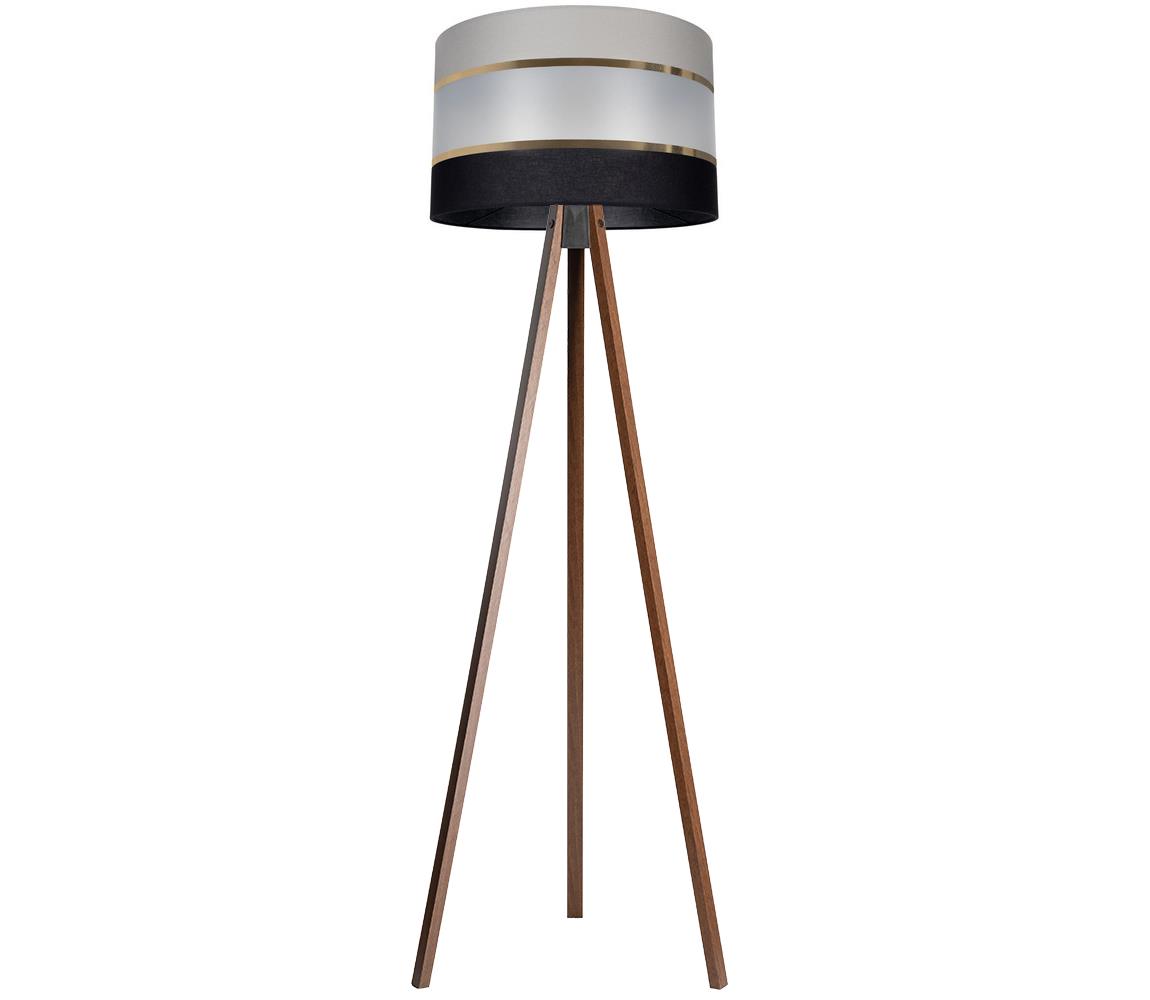  Stojacia lampa CORAL 1xE27/60W/230V hnedá/čierna/šedá/zlatá 