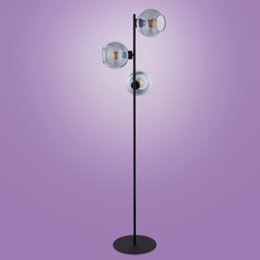 Stojacia lampa CUBUS 3xE27/60W/230V čierna