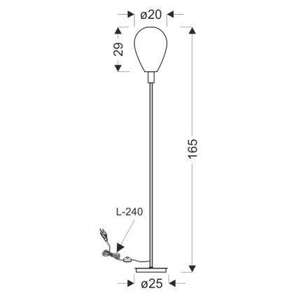 Stojacia lampa DENSO 1xG9/5W/230V čierny chróm