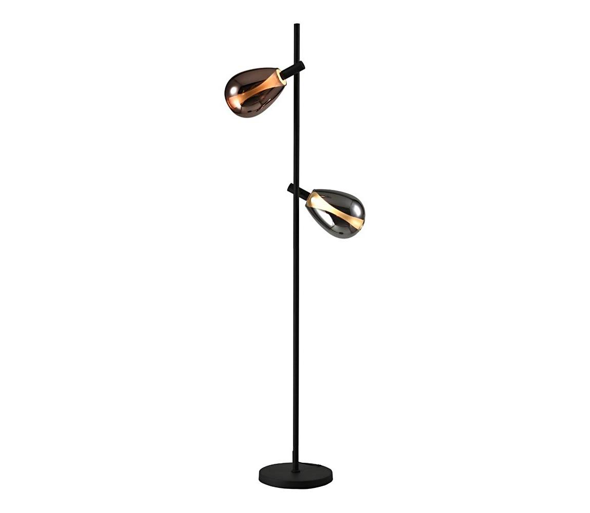 Stojacia lampa DENSO 2xG9/5W/230V čierny chróm/medená 52-51264