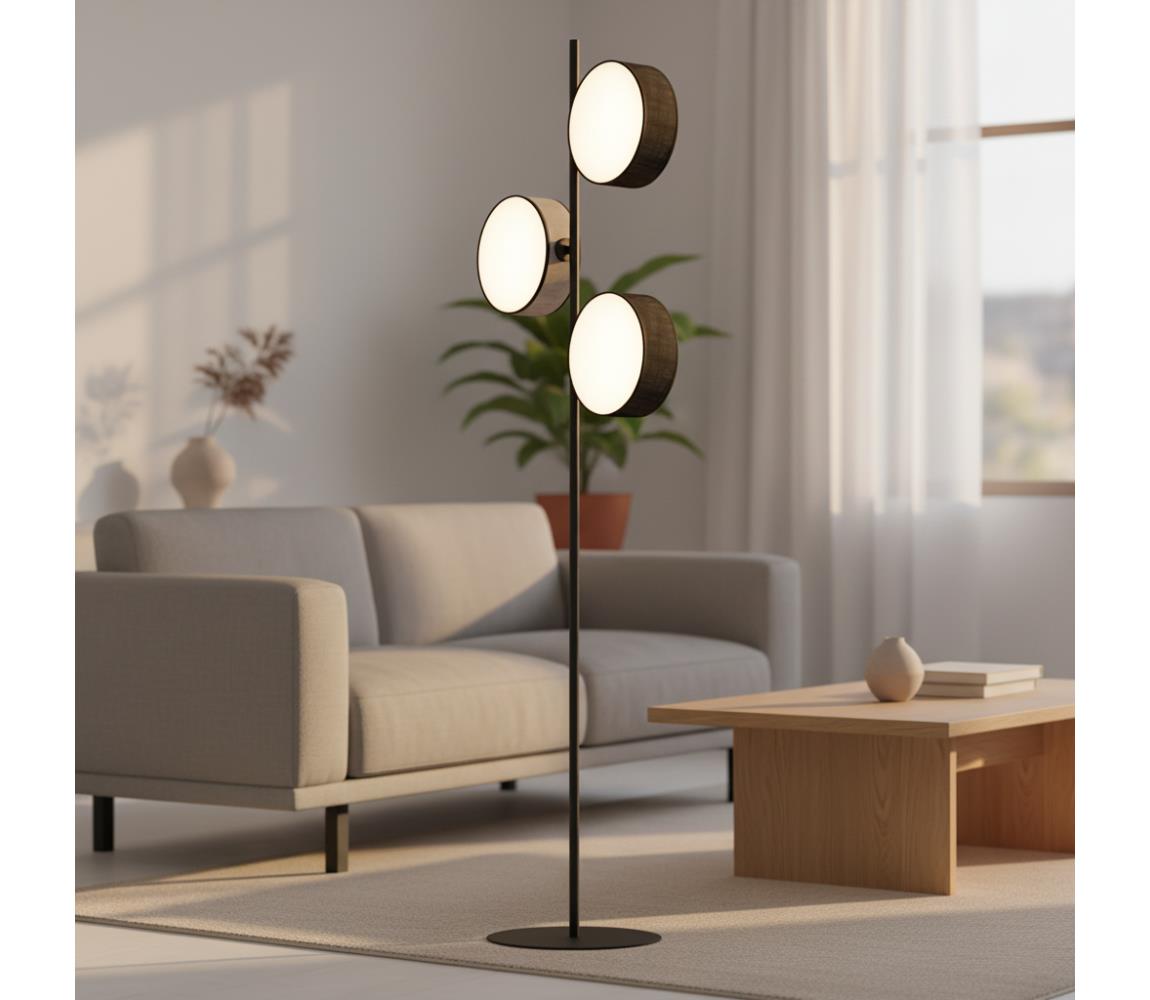 EMIBIG Stojacia lampa DRUMZ 3xE14/10W/230V čierna/sivá 1567/LP3
