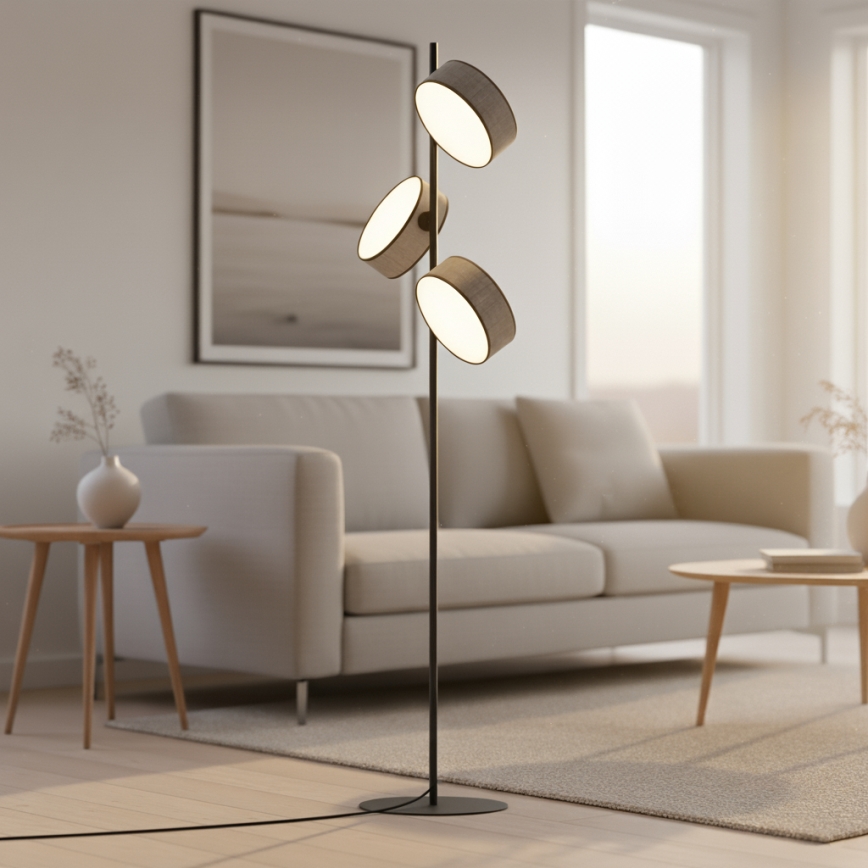 Stojacia lampa DRUMZ 3xE14/10W/230V sivá