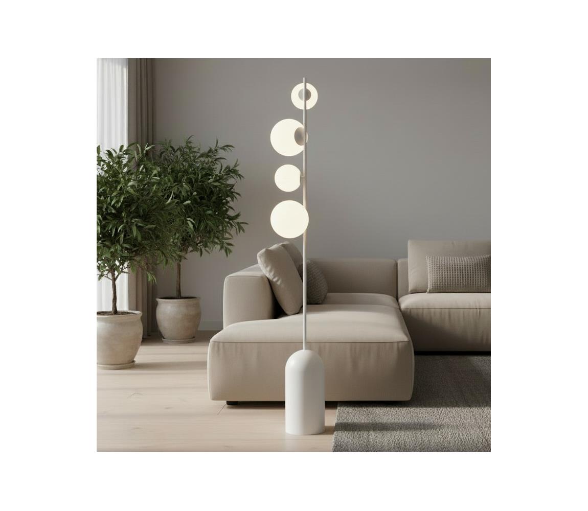 EMIBIG Stojacia lampa ETNO 4xG9/8W/230V biela 1500/LP4