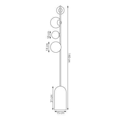 Stojacia lampa ETNO 4xG9/8W/230V biela
