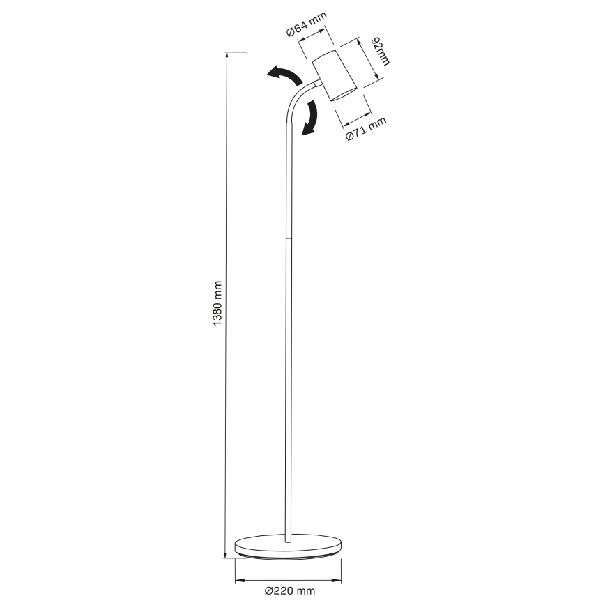 Stojacia lampa FELIX 1xGU10/9W/230V čierna