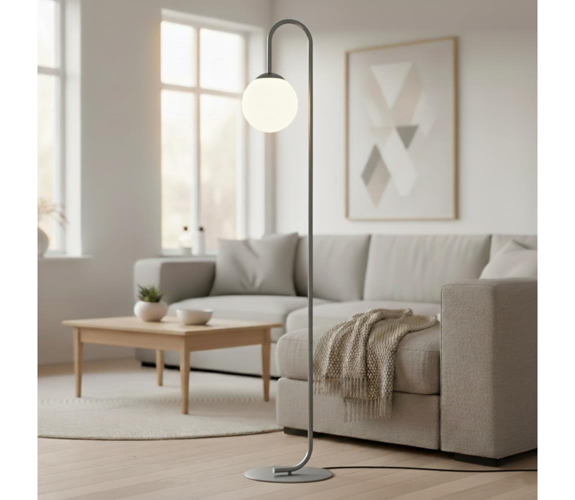 EMIBIG Stojacia lampa FLOR 1xE14/10W/230V sivá 1496/LP1