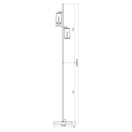 Stojacia lampa FLOWER 2xGU10/8W/230V čierna