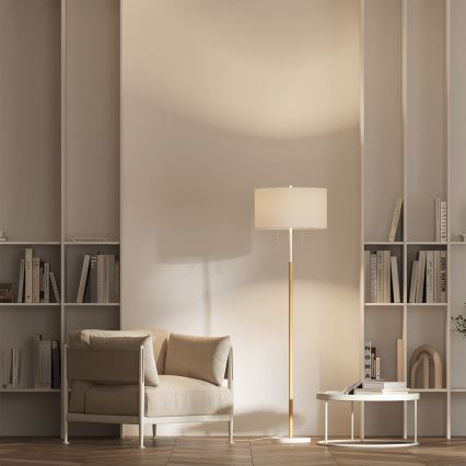 Stojacia lampa FOGO 2xE27/15W/230V biela/béžová