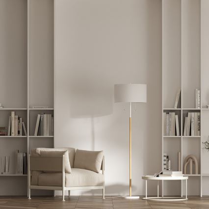 Stojacia lampa FOGO 2xE27/15W/230V biela/béžová