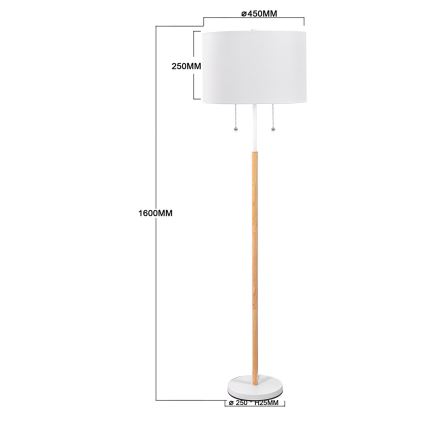 Stojacia lampa FOGO 2xE27/15W/230V biela/béžová