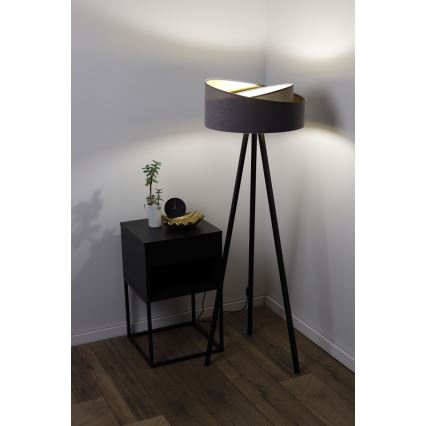 Stojacia lampa GALAXY 1xE27/60W/230V šedá/krémová/wenge