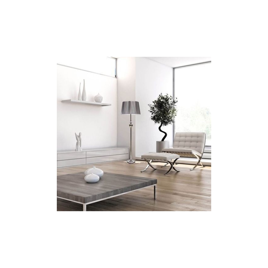 Stojacia lampa GILLENIA 1xE27/60W/230V strieborná