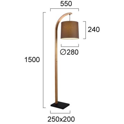 Stojacia lampa HANA 1xE27/40W/230V hnedá
