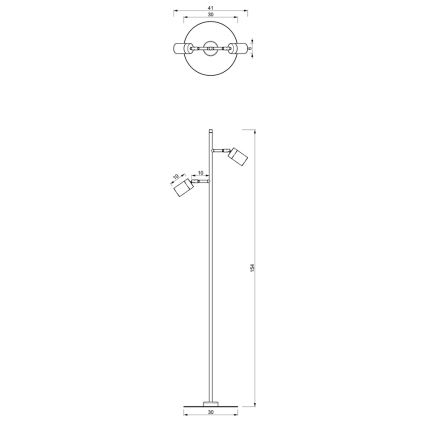 Stojacia lampa JOKER 2xGU10/25W/230V čierna/zlatá