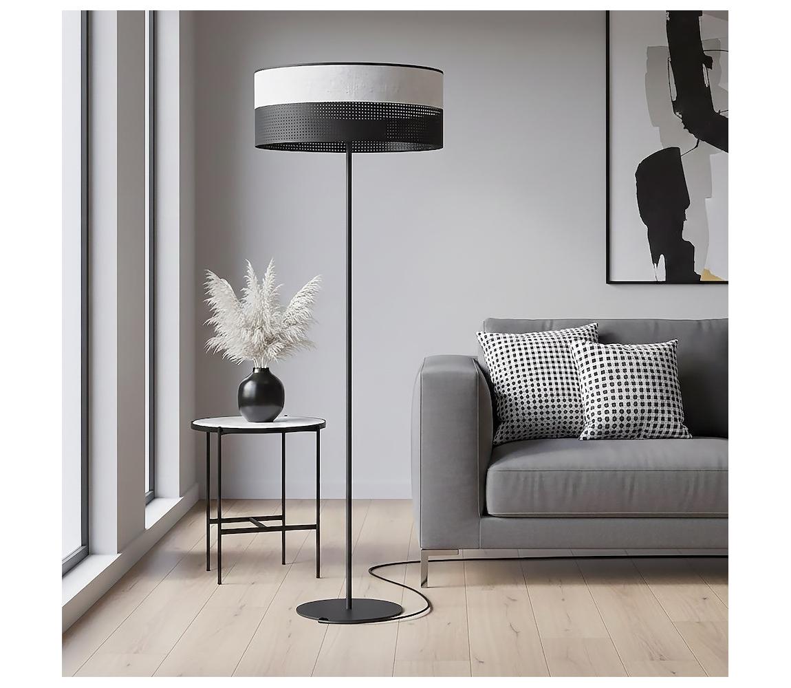 EMIBIG Stojacia lampa KARBON 1xE27/15W/230V čierna/sivá 1652/LP1