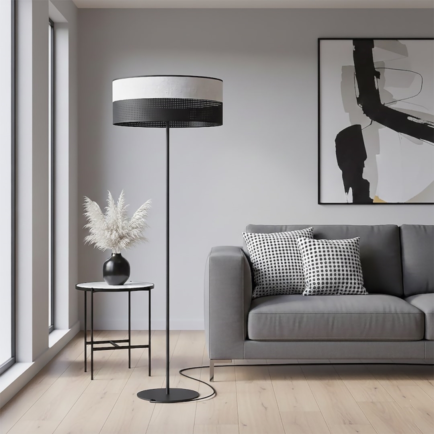 Stojacia lampa KARBON 1xE27/15W/230V čierna/sivá