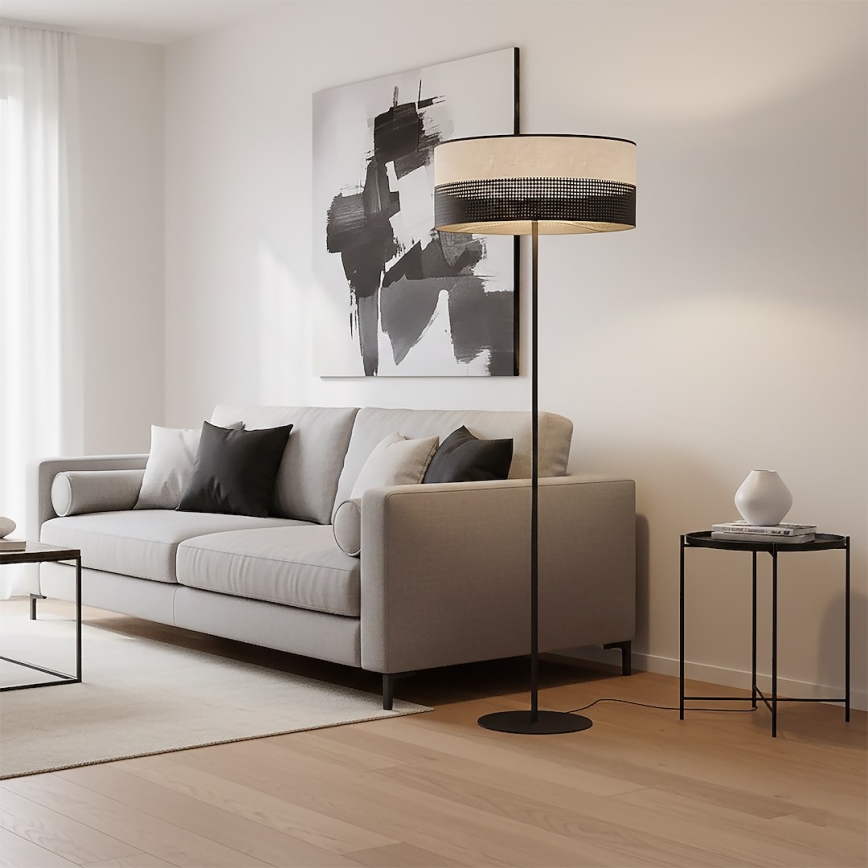 Stojacia lampa KARBON 1xE27/15W/230V čierna/sivá