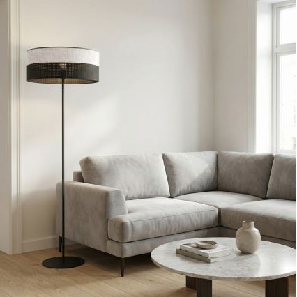 Stojacia lampa KARBON 1xE27/15W/230V čierna/sivá