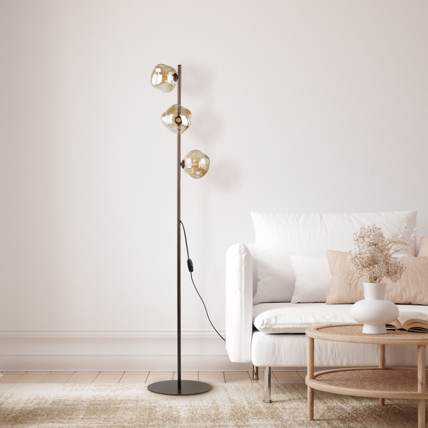 Stojacia lampa LAVA 3xG9/8W/230V bronzová/dymová béžová