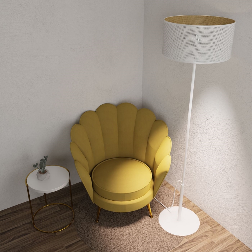 Stojacia lampa LOFT SHADE 1xE27/60W/230V biela/zlatá