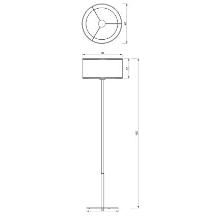 Stojacia lampa LOFT SHADE 1xE27/60W/230V čierna/zlatá