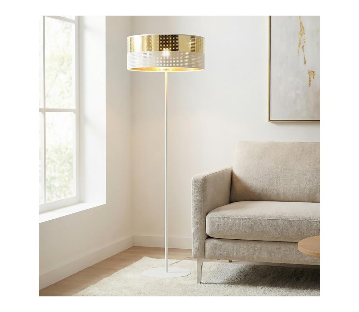 EMIBIG Stojacia lampa LUX 1xE27/15W/230V biela/zlatá 1650/LP1