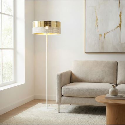Stojacia lampa LUX 1xE27/15W/230V biela/zlatá