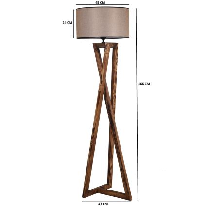 Stojacia lampa MACKA 1xE27/60W/230V béžová/hnedá