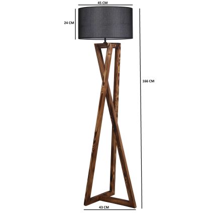 Stojacia lampa MACKA 1xE27/60W/230V čierna/hnedá