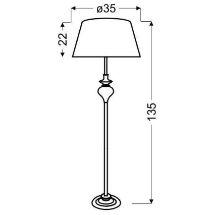 Stojacia lampa PRIMA 1xE27/60W/230V strieborná/lesklý chróm