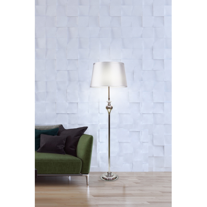 Stojacia lampa PRIMA 1xE27/60W/230V strieborná/lesklý chróm