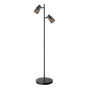Stojacia lampa REBECCA 2xE14/8W/230V čierna/dymová