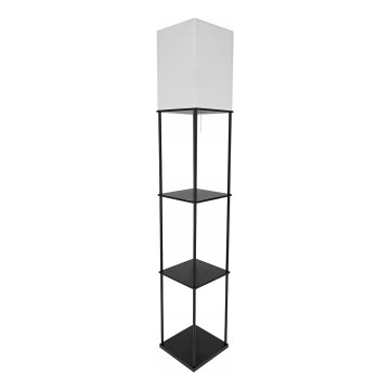 Stojacia lampa s policami 1xE27/40W/230V 160 cm čierna/biela