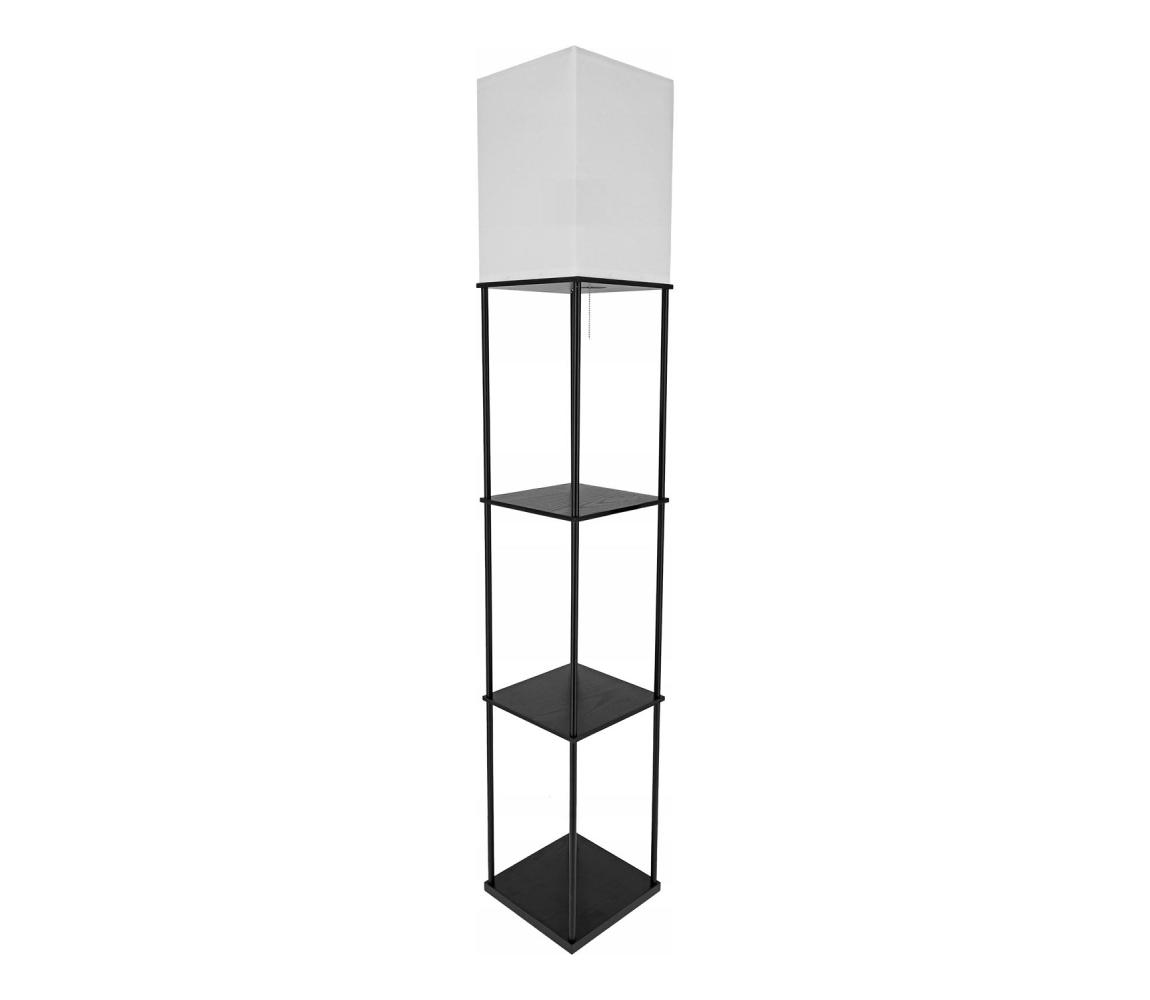 SmartLED Stojacia lampa s policami 1xE27/40W/230V 160 cm čierna/biela 7916