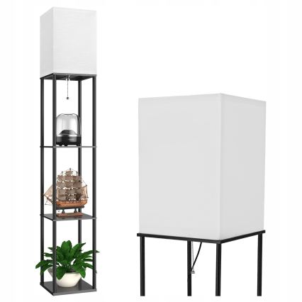 Stojacia lampa s policami 1xE27/40W/230V čierna/biela