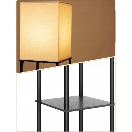 Stojacia lampa s policami 1xE27/40W/230V čierna/biela