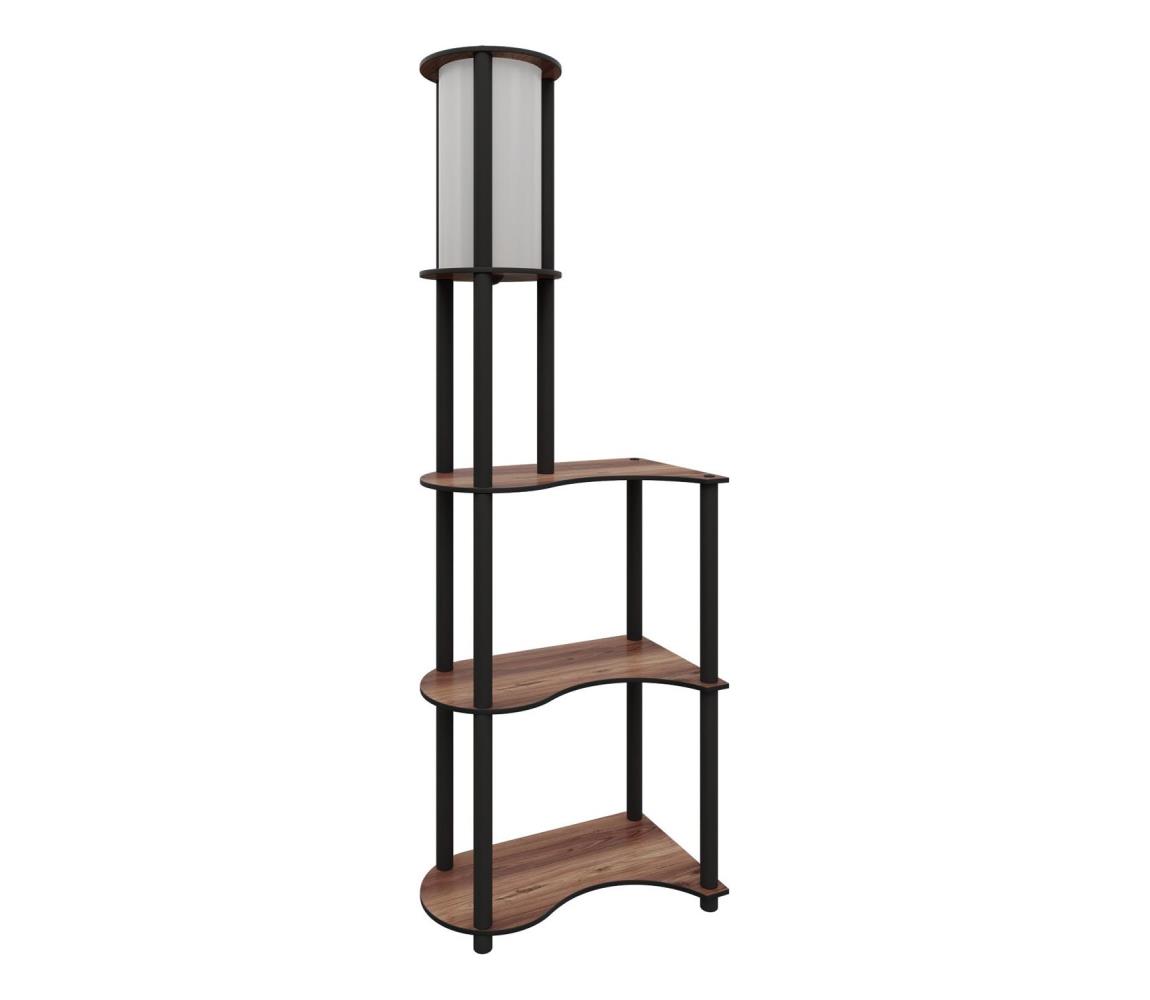 Stojacia lampa s poličkami 1xE27/40W/230V 140 cm čierna/hnedá 666PTR1108