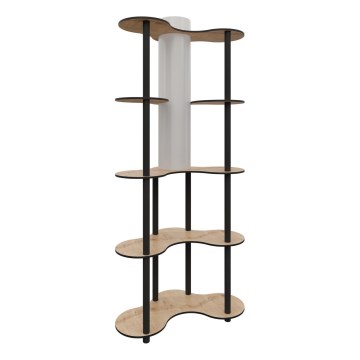 Stojacia lampa s poličkami 1xE27/40W/230V 150 cm čierna/béžová