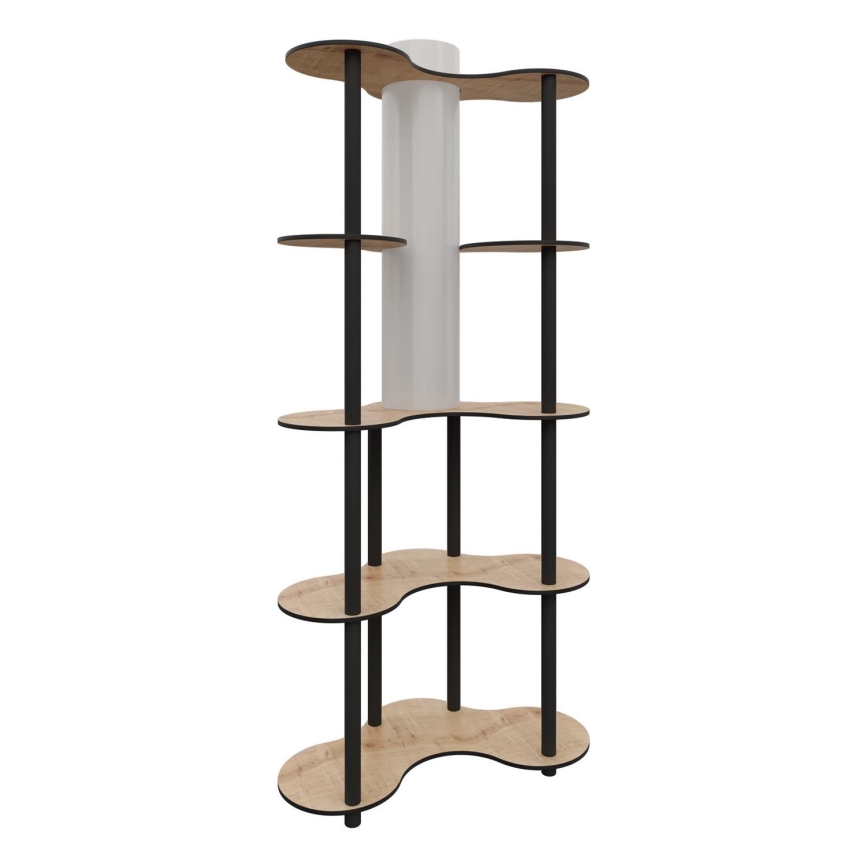Stojacia lampa s poličkami 1xE27/40W/230V 150 cm čierna/béžová
