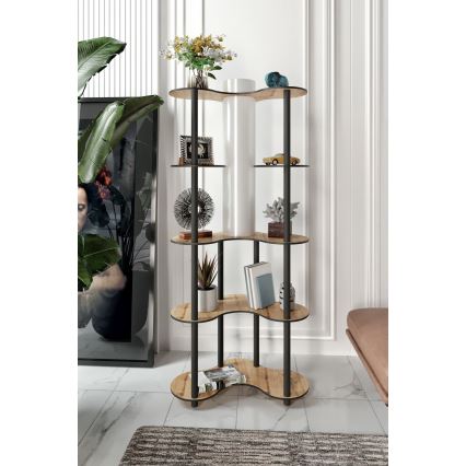 Stojacia lampa s poličkami 1xE27/40W/230V 150 cm čierna/béžová