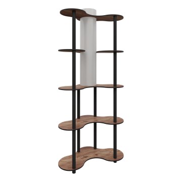 Stojacia lampa s poličkami 1xE27/40W/230V 150 cm čierna/hnedá