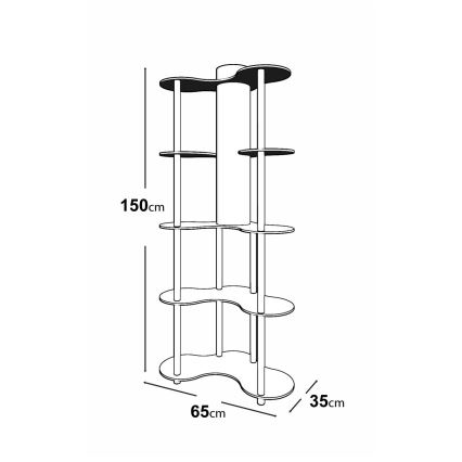 Stojacia lampa s poličkami 1xE27/40W/230V 150 cm čierna/hnedá