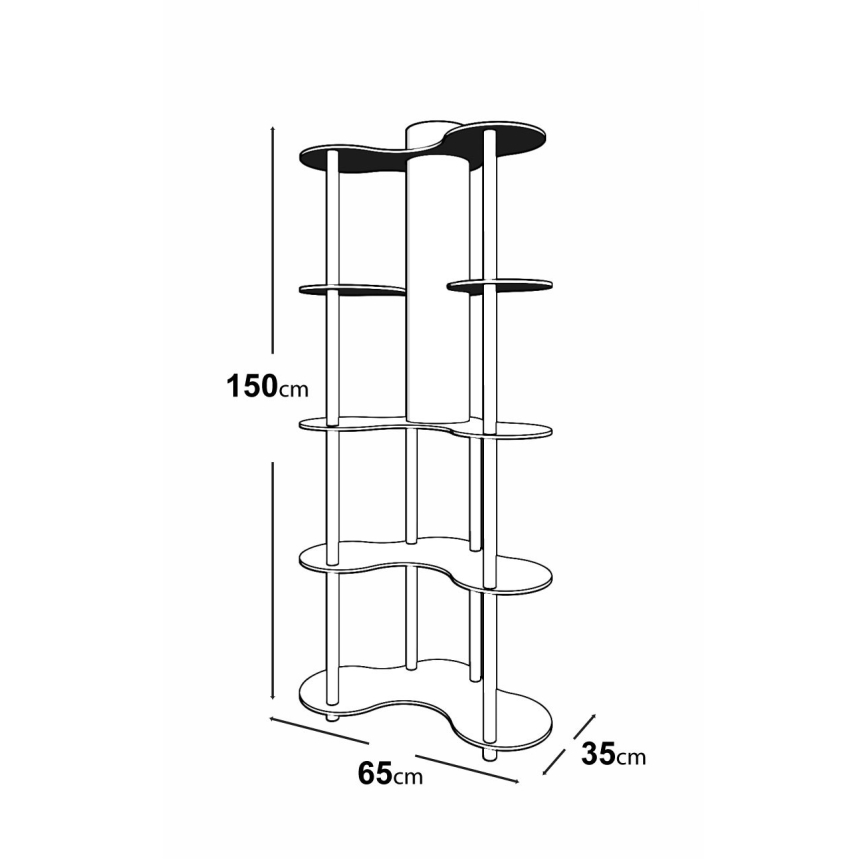 Stojacia lampa s poličkami 1xE27/40W/230V 150 cm čierna/hnedá